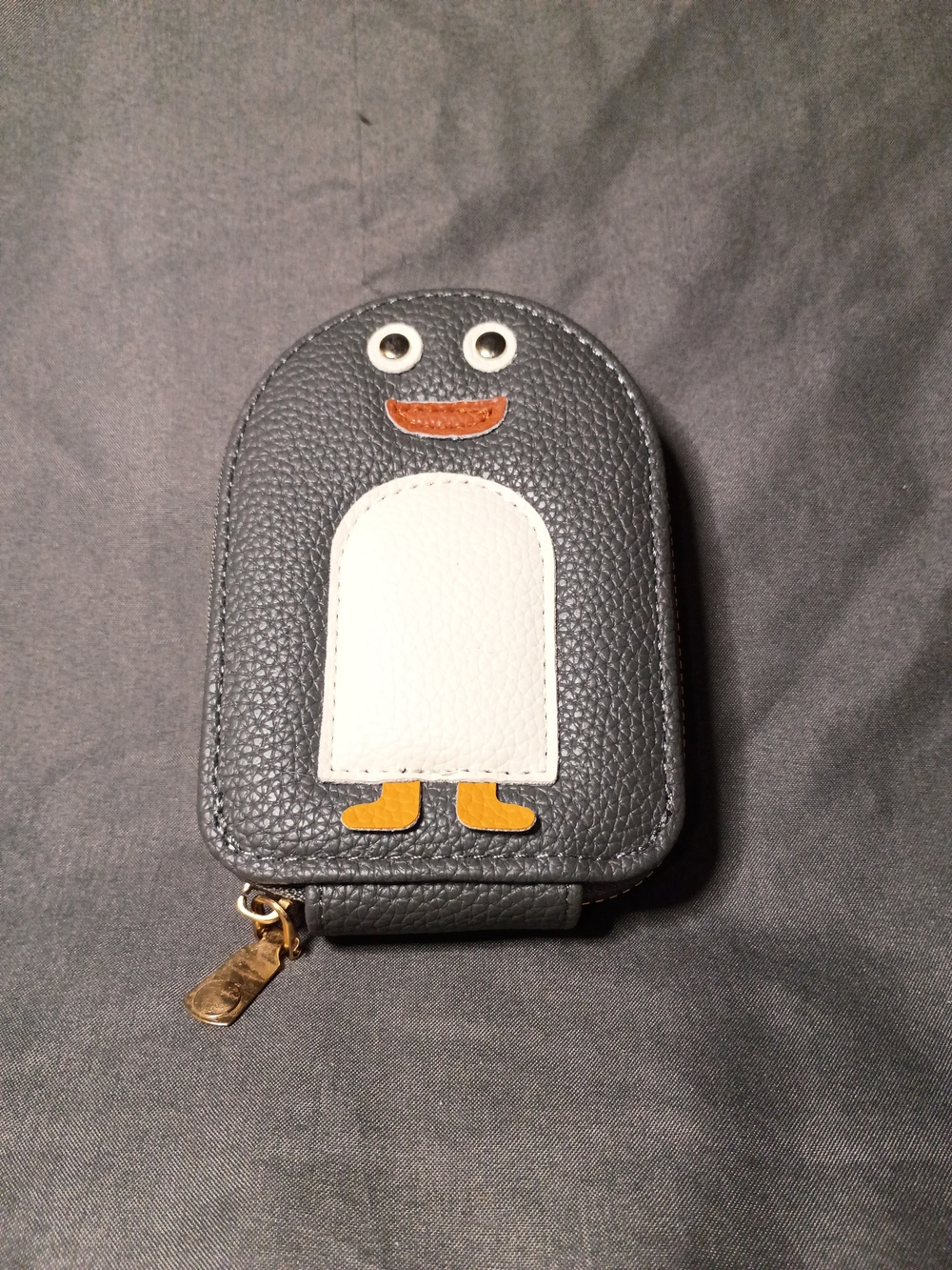 Gray Penguin Accordion Wallet with White Belly